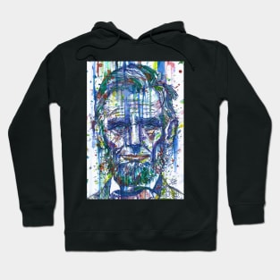 ABRAHAM LINCOLN watercolor and ink portrait Hoodie